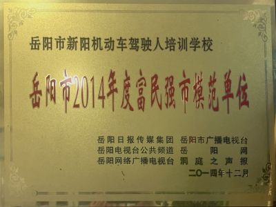 岳陽(yáng)市2014年度富民強(qiáng)市模范單位