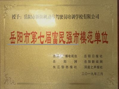 岳陽(yáng)市第七屆富民強(qiáng)市模范單位